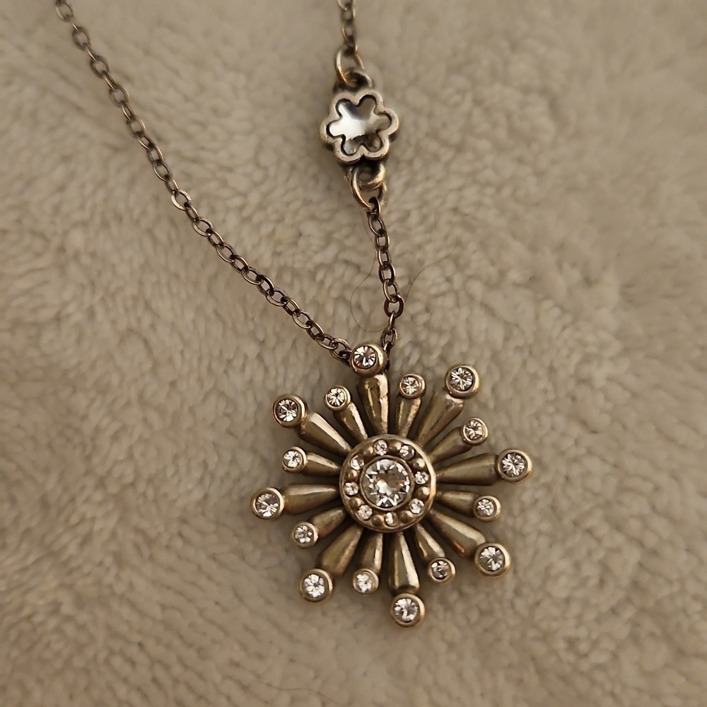 BRIGHTON Mira Silver Sunburst Crystal Pendant Necklace - Picture 2 of 10